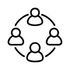 Poster - Teamwork collaboration circle icon vector illustration for business and social network concept