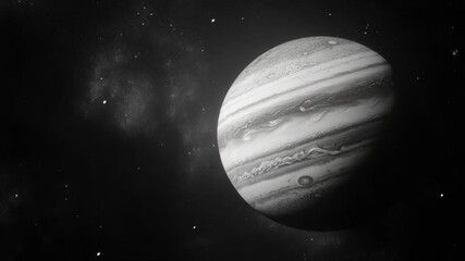 Poster - A black and white photograph of a planet in space, great for astronomy or science-themed projects.