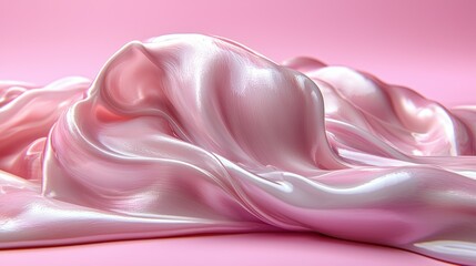 Poster - Abstract Pink Fluid, Serene and Dreamy Swirls of Shimmering Pink Liquid, Luxurious and Elegant Texture