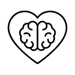 Poster - Heart and brain vector illustration for love of knowledge mental health awareness and intelligence