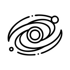Wall Mural - galaxy illustration black and white vector, cosmic spiral galaxy, space exploration icon, astronomy 
