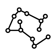 Poster - Vector graphic of connected dots network diagram structure connection points data analysis system