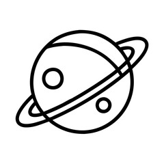 Wall Mural - planet with rings outline vector illustration space astronomy celestial body cosmic object isolated 