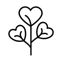 Poster - Heart shaped leaves tree vector illustration, love tree icon, valentine tree drawing, plant icon