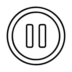 Poster - Pause button icon vector illustration stop media player audio video outline symbol graphic design