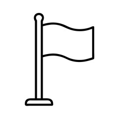 Poster - Outline flag icon vector illustration, symbol of success, achievement, and destination marker
