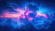 © novitasary - Heavenly Cloudscape: A breathtaking aerial view of vibrant sunset clouds, painted in shades of pink, purple, and blue, creating a surreal and magical atmosphere.