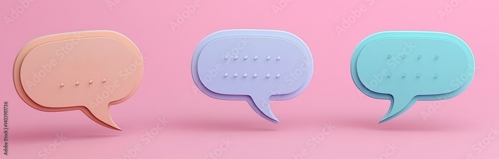 Lively speech bubbles featuring trending topics and hashtags generate a ...