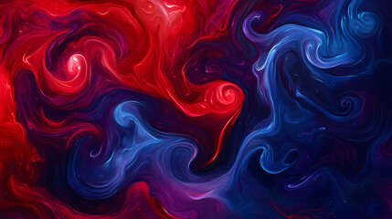Wall Mural - Futuristic cosmic nebula with swirling gaseous clouds and glowing filaments, creating a mesmerizing deep-space environment in vibrant red and indigo tones. Cosmic Filament. Illustration