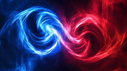Wall Mural - Futuristic cosmic nebula with swirling gaseous clouds and glowing filaments, creating a mesmerizing deep-space environment in vibrant red and indigo tones. Cosmic Filament. Illustration