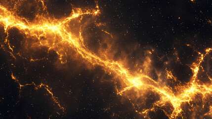 Wall Mural - Abstract cosmic storm with glowing electric filaments stretching across deep space. Cosmic Filament. Illustration