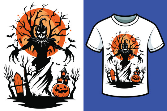 T-shirt design for Halloween and horror shadow 