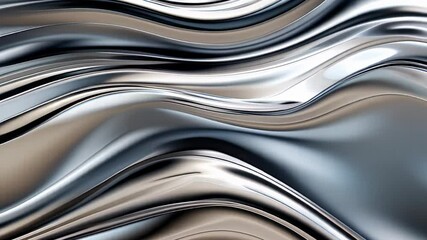 Poster - This stunning abstract image showcases flowing silver textures, making it perfect for all modern design projects