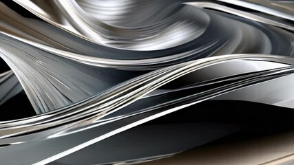 Poster - This stunning abstract image showcases flowing silver textures, making it perfect for all modern design projects