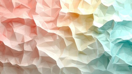 Poster - Abstract Pastel Low Poly Background: A Symphony of Colors and Geometric Forms