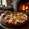 © VISUALCRAFT - Delicious Margherita Pizza Freshly Baked in a Woodfired Oven