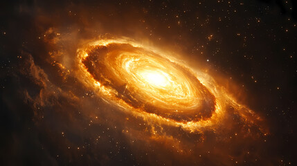 Wall Mural - A stunning view of a swirling galaxy in deep cosmic space. Timeless Warp. Illustration