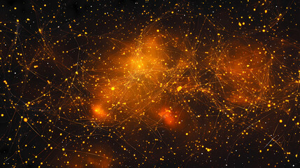 Wall Mural - Mystical radiance, interwoven light filament in cosmic abstract space. interwoven filaments. illustration. Cosmic Filament. Illustration