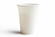 © KDG™ - Single White Disposable Plastic Cup on White Background Studio Shot