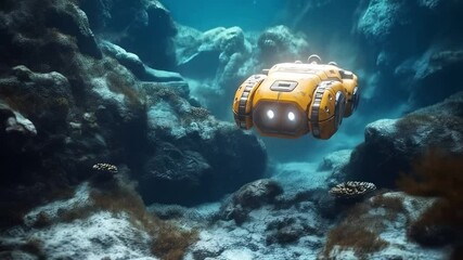 Aufkleber - Innovative autonomous robots navigate the ocean floor, gathering critical data for research and exploration.