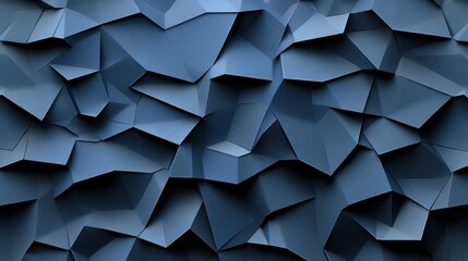 Poster - Abstract Blue Polygonal Texture: A 3D Rendered Geometric Background