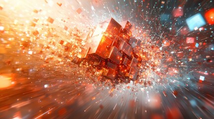 Poster - Exploding Cube of Digital Data: A Visual Metaphor for the Big Data Revolution