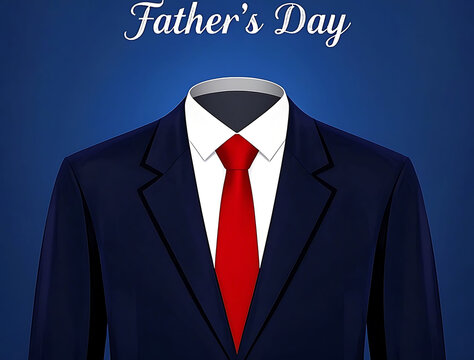 Father's Day greeting card, elegant red necktie