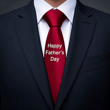 Father's Day greeting card, elegant red necktie