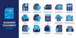 © Vactory_Icons - Business Document icon set. Containing upload document, mail, archive, letter, annual report, cloud document and more. Solid vector icons collection. Vector illustration.