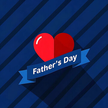 Father's Day greeting card, red heart shape,