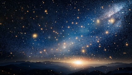 Wall Mural - Glittering dark starry cosmic space