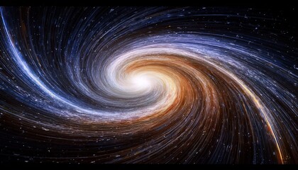 Wall Mural - A colorful spiraled Galaxy against a black sky