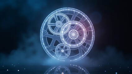 Poster - Time mechanism abstract clockwork illustration gears engineering futuristic technology design 3d render