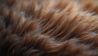 Aufkleber - Closeup luxurious natural fur texture. Brown, beige colors. Soft, fluffy, warm animal hair. Ideal textile background for fashion, design, style, glamour and cozy mood.