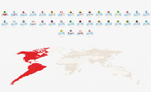 National Flags and Folded Paper Maps of America, Complete Collection of Map and Flag