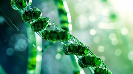 Poster - Exploring the vibrant world of genetic structures in a captivating microscopic journey of discovery Generative AI