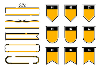 Poster - A collection of simple design parts, frame lines made by hand