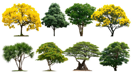 collection of trees: a diverse collection of various tree species showcasing different shapes, sizes