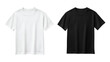 © devdesignnotes - Black and white plain t-shirt side-by-side mockup for apparel showcasing and branding purposes on transparent background