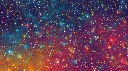 Wall Mural - Colorful abstract star filled cosmic background image