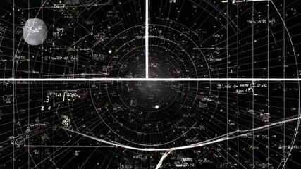 Poster - Exploration of Abstract Space With Mathematical Patterns and Stars Generative AI