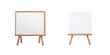 © Bilas AI - Two wooden easels with blank propped canvases ready for new artistic creations