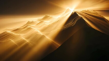 Poster - Majestic sunrise illuminating mountain peaks and valleys with golden rays in a breathtaking landscape Generative AI