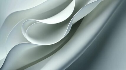 Poster - Soft waves of creativity flow through calming shades of white and gray in an imaginative abstract composition Generative AI