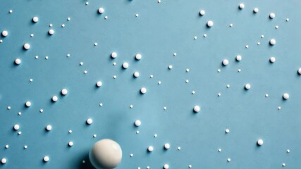 Poster - Create mesmerizing art with small white beads on a vibrant blue canvas for a unique and striking visual experience Generative AI