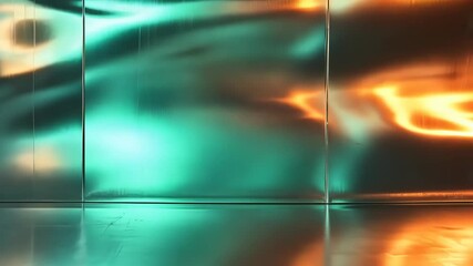 Aufkleber - Exploring the mesmerizing dance of colors on reflective surfaces in a vibrant space filled with warm and cool tones Generative AI