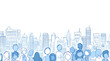 © TheseusStock - Diverse Cityscape with Business Professionals in Flat Design