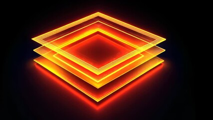 Poster - Artistic layers of glowing orange and yellow colors create a stunning visual experience in a dark environment Generative AI
