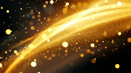 Poster - Mesmerizing display of golden particles swirling in the air during an enchanting evening celebration in a vibrant atmosphere Generative AI