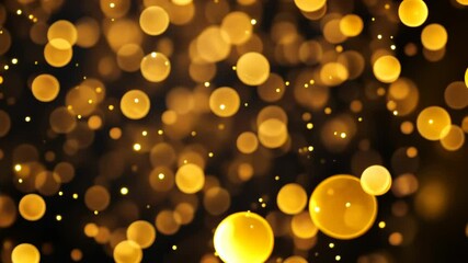 Poster - Golden orbs dance gracefully in a dreamy atmosphere during a magical evening celebration Generative AI
